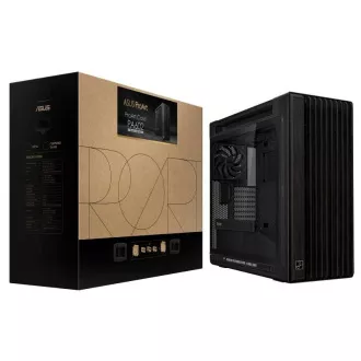 ASUS ohišje PROART PA602 WOOD TG PWM BLACK, Mid Tower, prozorna stranska plošča, črno