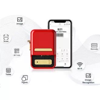 Niimbot tiskalnik nalepk B21S Smart, rdeč   zvitek nalepk 210 kosov