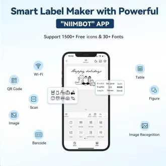 Niimbot tiskalnik nalepk B1 Smart, jezersko modra   zvitek nalepk 210 kosov