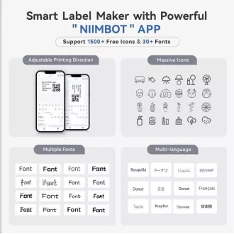 Niimbot tiskalnik nalepk B1 Smart, siv   zvitek nalepk 210 kosov