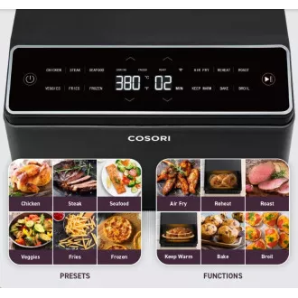 Cosori Dual Blaze 6,4L SMART friteza na vroč zrak   5x nabodalo in žar. rešetka, črna