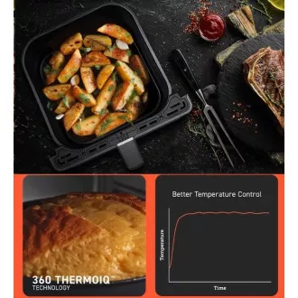Cosori Dual Blaze 6,4L SMART friteza na vroč zrak   5x nabodalo in žar. rešetka, črna