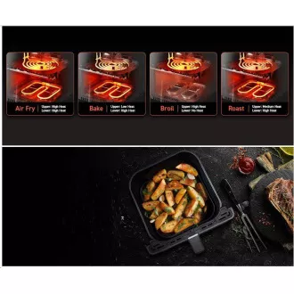 Cosori Dual Blaze 6,4L SMART friteza na vroč zrak   5x nabodalo in žar. rešetka, črna