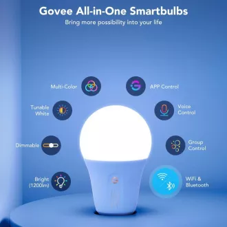 Govee Smart žarnica RGBWW 12W-85W 1200lm E27 z dolgo življenjsko dobo