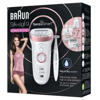 Epilator Braun Silk-épil 9-890 Rose Gold, SensoSmart, suho in mokro britje, 2 hitrosti, masažni sistem, darilna izdaja Epilator Braun Silk-épil 9-890 Rose Gold, SensoSmart, suho in mokro britje, 2 hitrosti, masažni sistem, darilna izdaja
