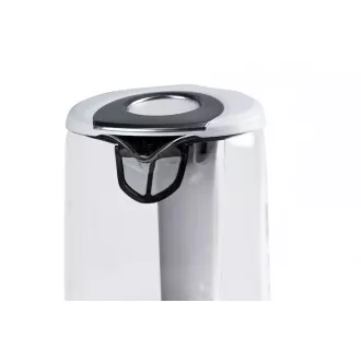 Orava VK-4017 W električni čajnik, 2200 W, 1,7 l, steklo, osvetlitev LED, samodejni izklop, bela