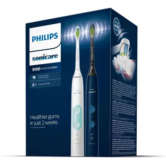 Philips Sonicare HX6851/34 električna zobna ščetka, sonična, 3 načini, časovnik, bela in mornarsko modra