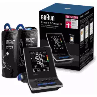 Braun ExactFit 5 CONNECT BUA6350 ročni merilnik krvnega tlaka, zaznavanje aritmije, LCD zaslon, Bluetooth