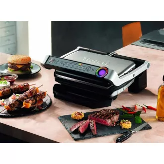 Tefal GC712D34 električni žar OptiGrill Inox, 2000 W, 6 programov, termostat, pladenj za sok, srebrna / črna Tefal GC712D34 električni žar OptiGrill Inox, 2000 W, 6 programov, termostat, pladenj za sok, srebrna / črna