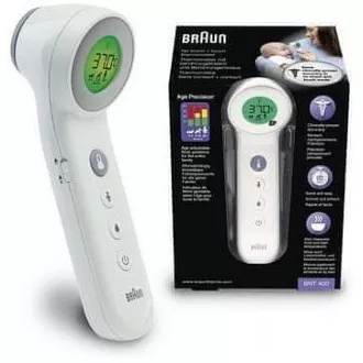 Brezkontaktni termometer Braun BNT400B, izjemno občutljivo tipalo, tehnologija Age Precision, črn