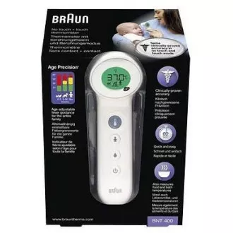 Brezkontaktni termometer Braun BNT400B, izjemno občutljivo tipalo, tehnologija Age Precision, črn
