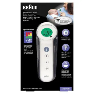 Brezkontaktni termometer Braun BNT400WE, Age Precision, tihi način, osvetljen zaslon, bel