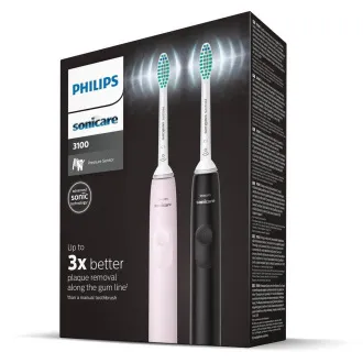 Philips HX3675/15 Električna zobna ščetka Sonicare, sonična, časovnik, senzor pritiska, 2 kosa, roza in črna Philips HX3675/15 Električna zobna ščetka Sonicare, sonična, časovnik, senzor pritiska, 2 kosa, roza in črna