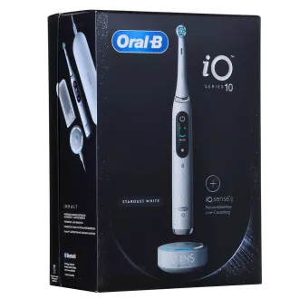 Oral-B iO 10 Stardust White električna zobna ščetka, magnetna, 7 načinov, zaslon, 3D sledenje površini zob z umetno inteligenco, bela