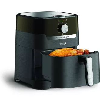 TEFAL EY501815 Toplozračni cvrtnik Easy Fry & Grill, za cvrtje in žar, 4, 2 l, 1550 W, mehansko upravljanje, črn