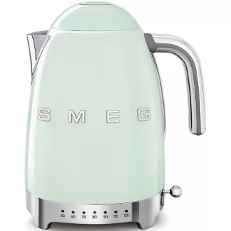 Smeg KLF04PGEU električni čajnik, 1, 7 l (7 skodelic), 2400 W, slog 50. let, nadzor temperature, 7 programov, pastelno zelena