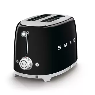 Smeg TSF01BLEU opekač/toaster, 2 opekača, 6 stopenj opekanja, predal za drobtine, slog. 50. leta, črna