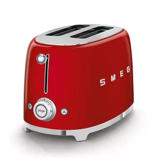 Smeg TSF01RDEU opekač kruha/toaster pečica, 2 opekača kruha, 6 stopenj opekanja, predal za drobtine, slog iz 50. let prejšnjega stoletja, rdeča