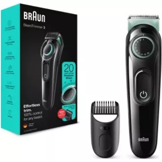 Braun BT3323 Strižnik brade, 20 nastavitev dolžine, od 0,5 do 10 mm, krtačka za čiščenje, črn