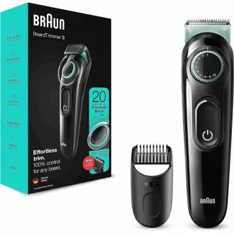 Braun BT3323 Strižnik brade, 20 nastavitev dolžine, od 0,5 do 10 mm, krtačka za čiščenje, črn