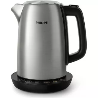 Philips HD9359/90 električni čajnik, 1,7 l, 2200 W, nadzor temperature, črna / srebrna