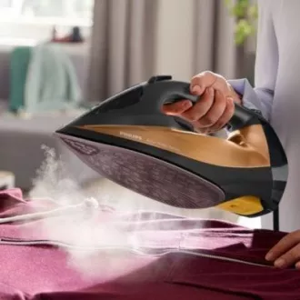 Philips DST7040/80 parni likalnik, 2800 W, samodejni izklop, samočiščenje, škropljenje, zlata / črna