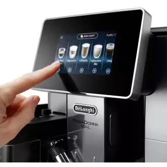 DeLonghi PrimaDonna Soul ECAM 610.55.SB avtomatski aparat za kavo, 1450 W, 19 barov, vgrajen mlinček, smart, sistem za mleko