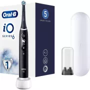 Oral-B iO6 električna zobna ščetka, magnetna, 5 načinov, zaslon, umetna inteligenca, časovnik, črna