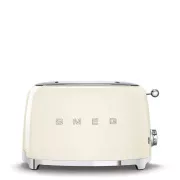 Smeg TSF01CREU opekač/toaster, 2 opekača, 6 stopenj opekanja, predal za drobtine, stil. 50. leta, smetana