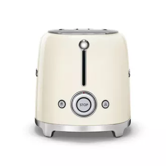 Smeg TSF01CREU opekač/toaster, 2 opekača, 6 stopenj opekanja, predal za drobtine, stil. 50. leta, smetana