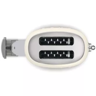 Smeg TSF01CREU opekač/toaster, 2 opekača, 6 stopenj opekanja, predal za drobtine, stil. 50. leta, smetana