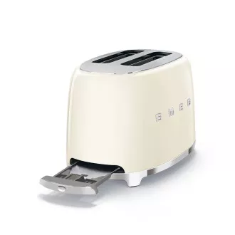 Smeg TSF01CREU opekač/toaster, 2 opekača, 6 stopenj opekanja, predal za drobtine, stil. 50. leta, smetana