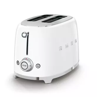 Smeg TSF01WHEU opekač/toaster, 2 opekača, 6 stopenj opekanja, predal za drobtine, slog. 50. leta, bela