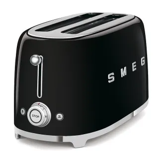 Smeg TSF02BLEU, opekač kruha / opekač kruha, 4 opekači kruha, 6 stopenj opekanja, predal za drobtine, slog. 50. leta prejšnjega stoletja, črna