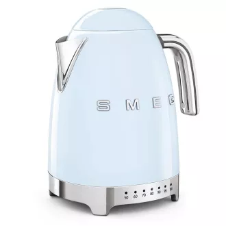 Smeg KLF04PBEU električni čajnik, 1, 7 l (7 skodelic), 2400 W, slog 50. let, nadzor temperature, 7 programov, pastelno modra