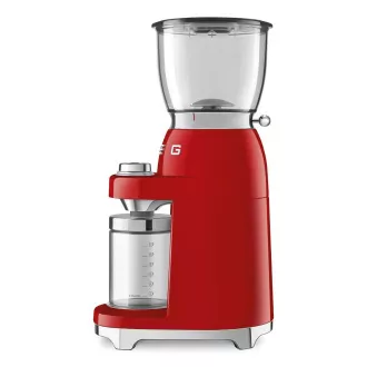 Smeg CGF11RDEU mlinček za kavo, 150 W, nastavljiva grobost, mlinček iz nerjavečega jekla, tritanska posoda, rdeča barva
