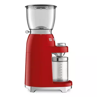 Smeg CGF11RDEU mlinček za kavo, 150 W, nastavljiva grobost, mlinček iz nerjavečega jekla, tritanska posoda, rdeča barva