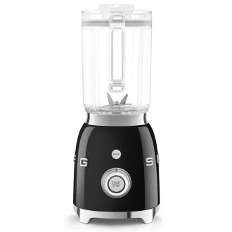 Mešalnik Smeg BLF03BLEU, 800 W, 4 programi, pulzna funkcija, 18000 vrtljajev na minuto, rezilo iz nerjavečega jekla, drobljenje ledu, 50's Style, črn