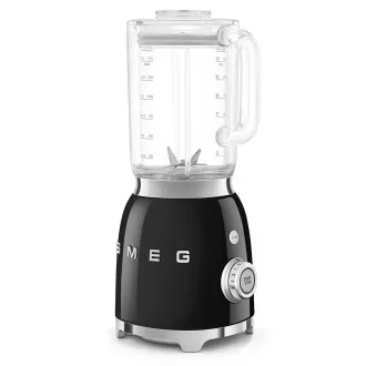 Mešalnik Smeg BLF03BLEU, 800 W, 4 programi, pulzna funkcija, 18000 vrtljajev na minuto, rezilo iz nerjavečega jekla, drobljenje ledu, 50's Style, črn