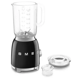 Mešalnik Smeg BLF03BLEU, 800 W, 4 programi, pulzna funkcija, 18000 vrtljajev na minuto, rezilo iz nerjavečega jekla, drobljenje ledu, 50's Style, črn