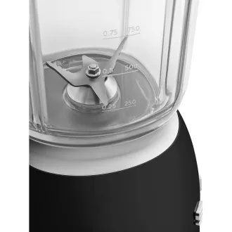 Mešalnik Smeg BLF03BLEU, 800 W, 4 programi, pulzna funkcija, 18000 vrtljajev na minuto, rezilo iz nerjavečega jekla, drobljenje ledu, 50's Style, črn