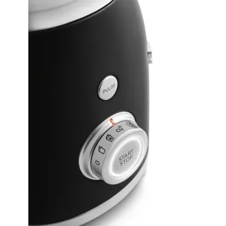 Mešalnik Smeg BLF03BLEU, 800 W, 4 programi, pulzna funkcija, 18000 vrtljajev na minuto, rezilo iz nerjavečega jekla, drobljenje ledu, 50's Style, črn