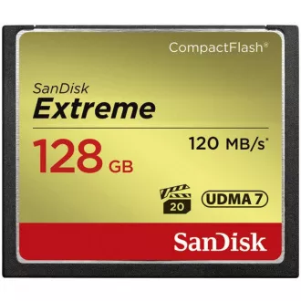 SanDisk Compact Flash Card 128 GB Extreme (R:120/W:85 MB/s UDMA7)