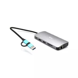 i-tec USB 3.0 USB-C/Thunderbolt 3x zaslon Kovinski nano dock z LAN, PD 100 W