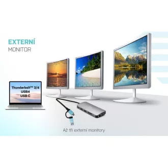 i-tec USB 3.0 USB-C/Thunderbolt 3x zaslon Kovinski nano dock z LAN, PD 100 W