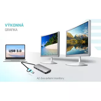 i-tec USB 3.0 USB-C/Thunderbolt 3x zaslon Kovinski nano dock z LAN, PD 100 W