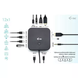 i-tec USB-C HDMI   Dual DP Docking Station   Power Delivery 100 W