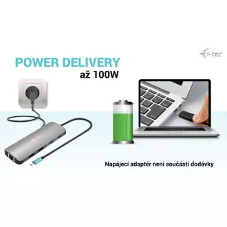 i-tec USB-C Metal Nano 2x HDMI Priključna postaja, PD 100W