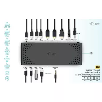 i-tec Priključna postaja s trojnim zaslonom USB-C Gen 2, PD 100 W