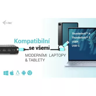 i-tec Priključna postaja s trojnim zaslonom USB-C Gen 2, PD 100 W